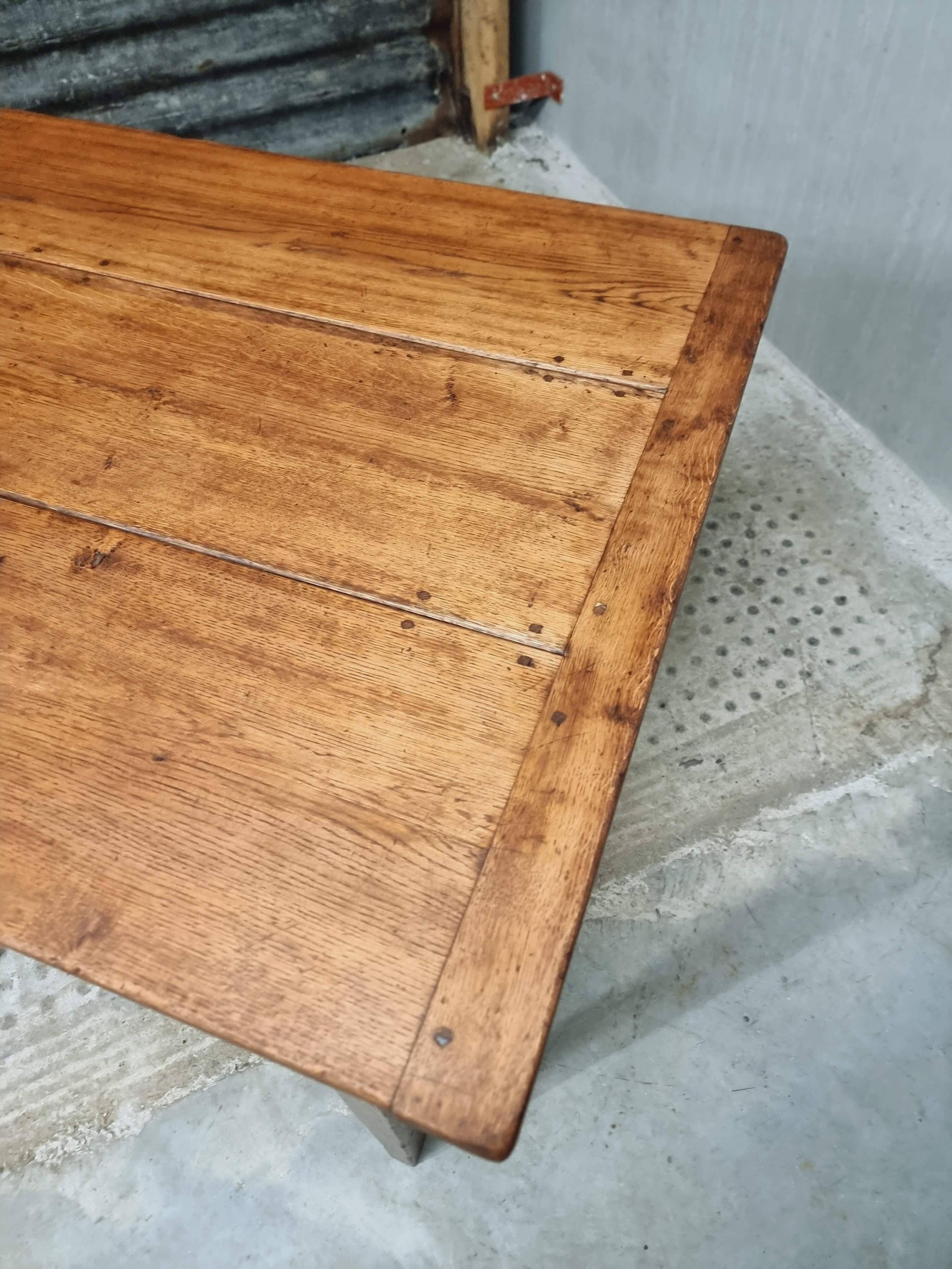Antique dining table, rural oak table 90 x 200 cm