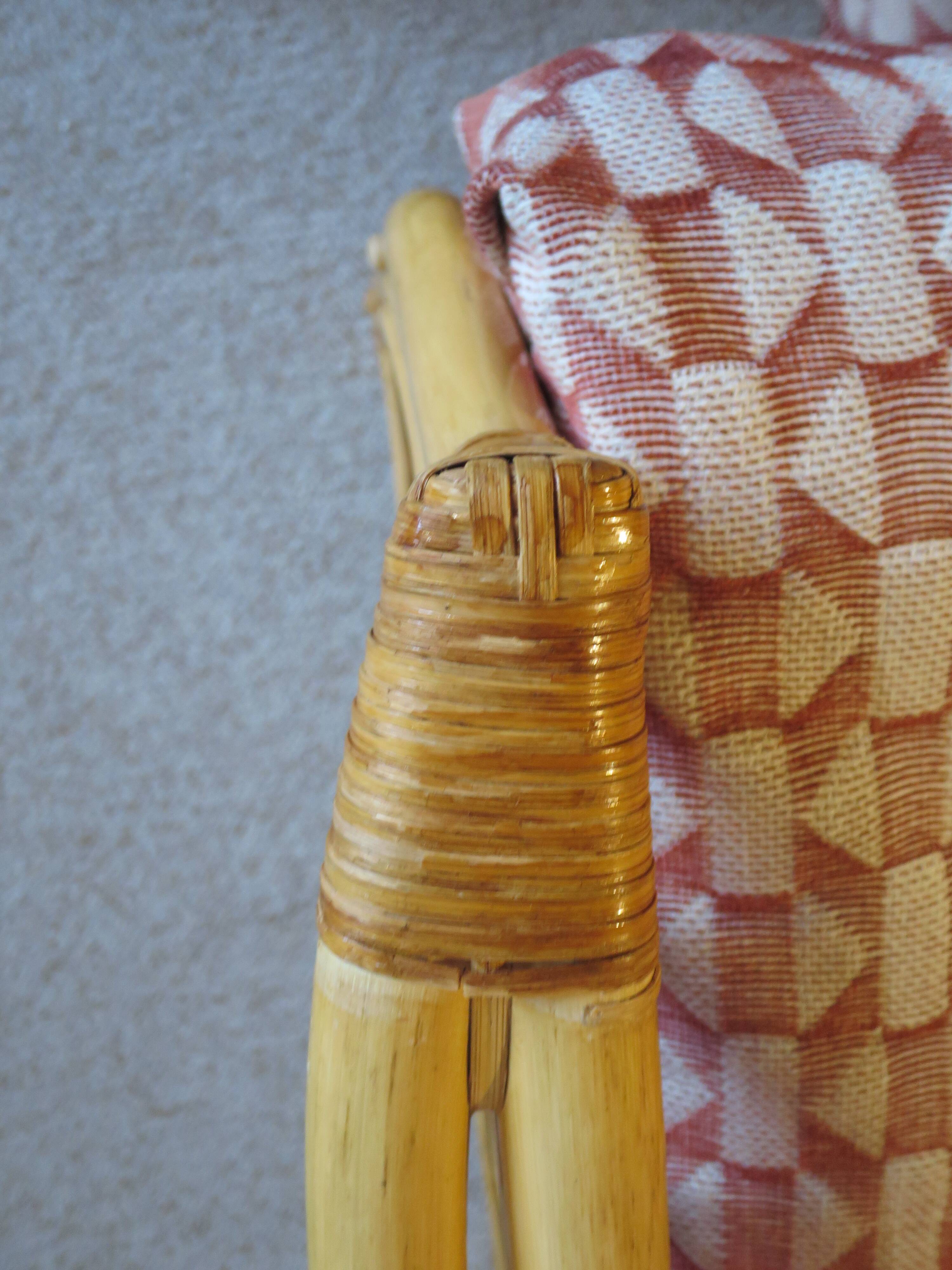 Vintage - Set of 2 woven rattan, bamboo and wood armchairs - Natural colour - 1980s