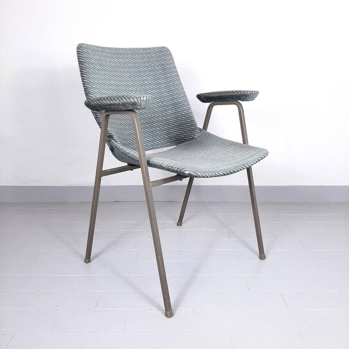 Mid-century plywood and textile office chair by Niko Kralj for Stol Kamnik, 1970s.