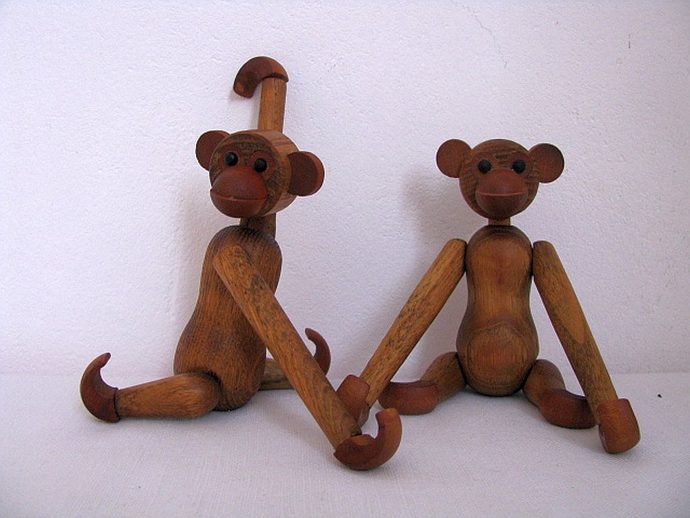 Teak monkey figurine Denmark 1970. no 1