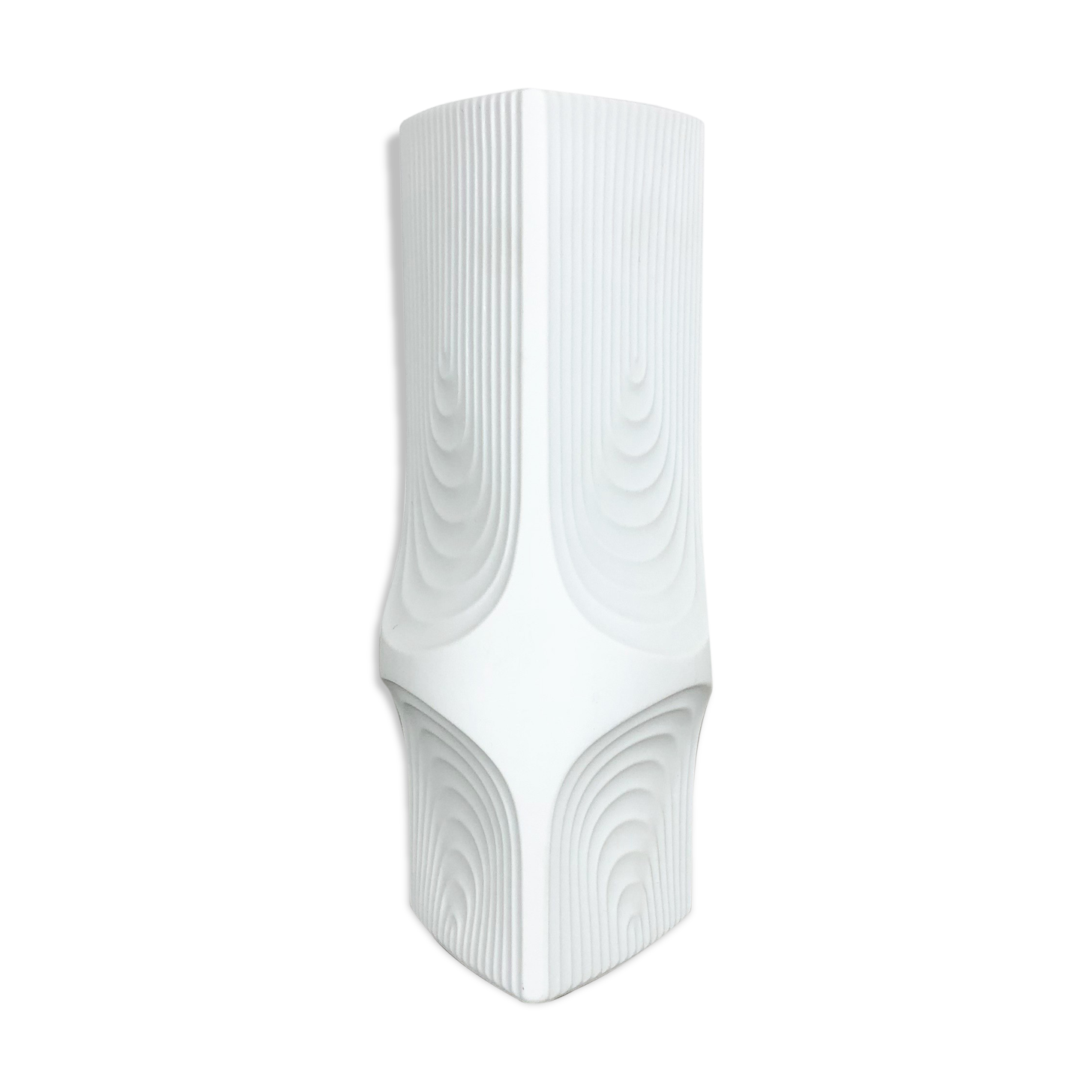 OP Art biscuit porcelain german vase made by AK Kaiser, Germany, 1970s