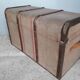 Travel malle in wood and canvas