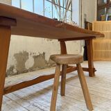Aranjou farmhouse table in blond elm, 1950s