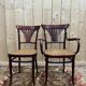 Suite de 4 chaises et deux fauteuils cannés thonet à "palmettes"