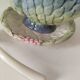 Faianças Germano Portugal floral slip sauceboat with spoon