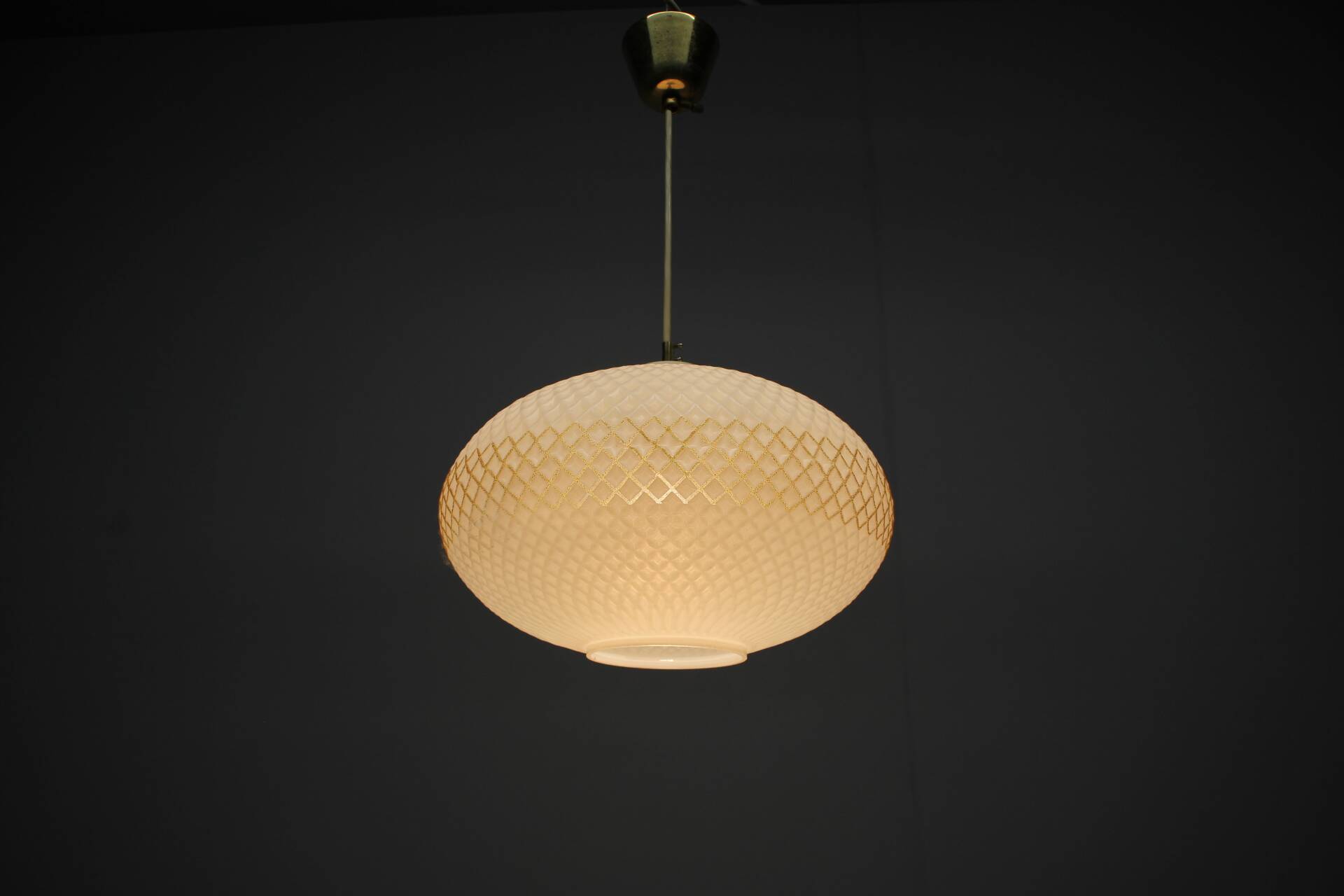 Glass pendant light, Czechoslovakia, 1970s
