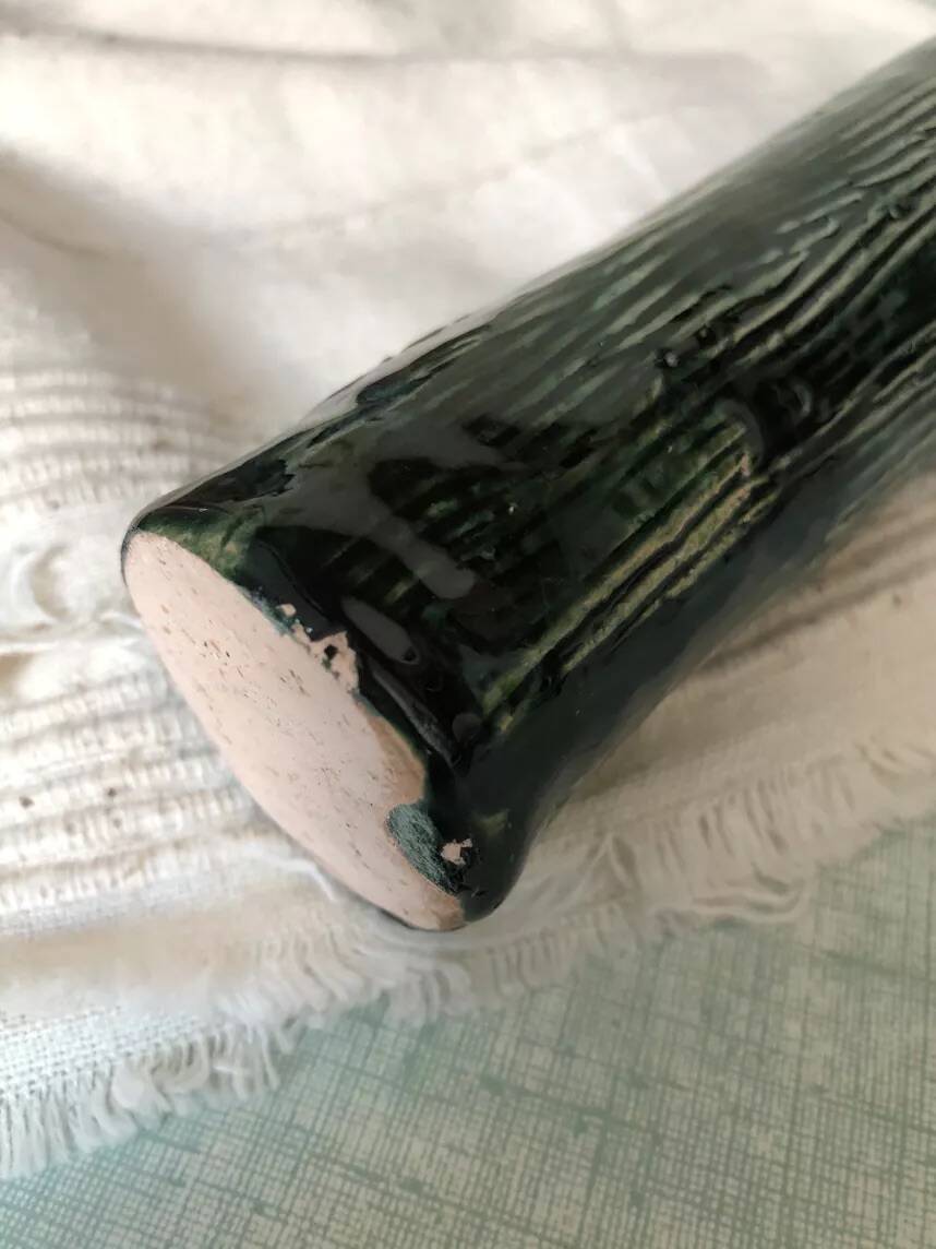 Two enameled tubular vases