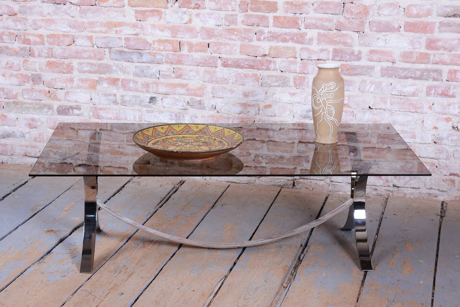 Mid-Century Modern Dining Table in Chrome and Glass by O. Borsani, 1960s