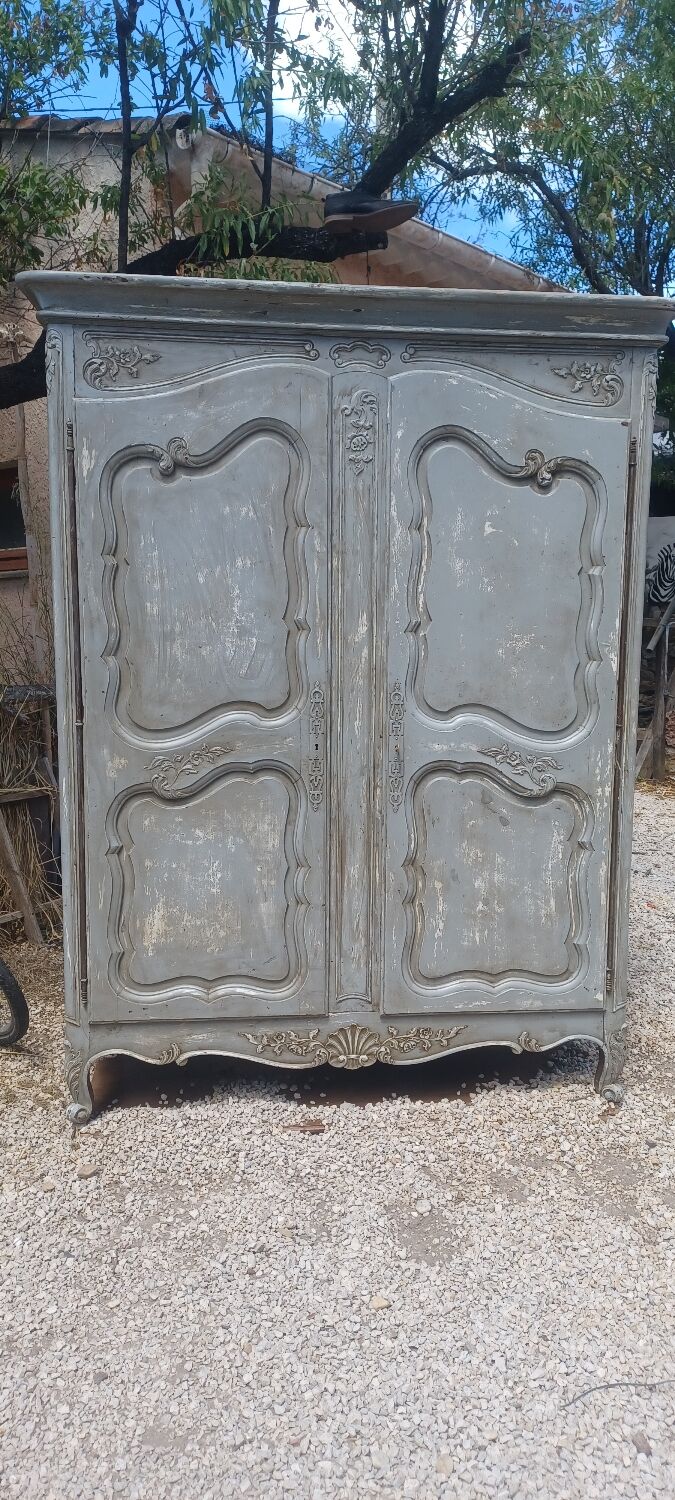 Old cabinet 18th century painted patinated