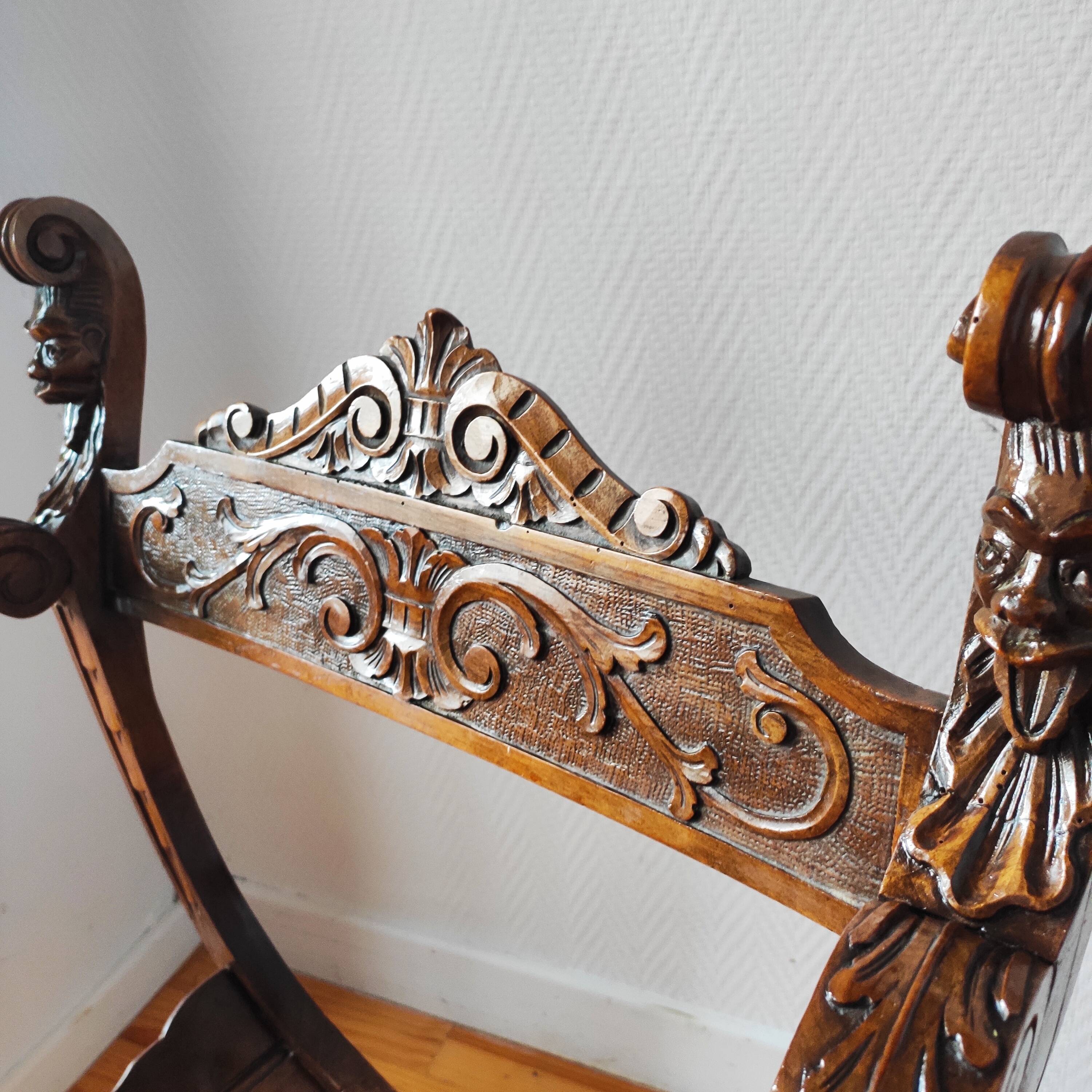 Pair of Dagobert walnut armchairs from the late 19th century