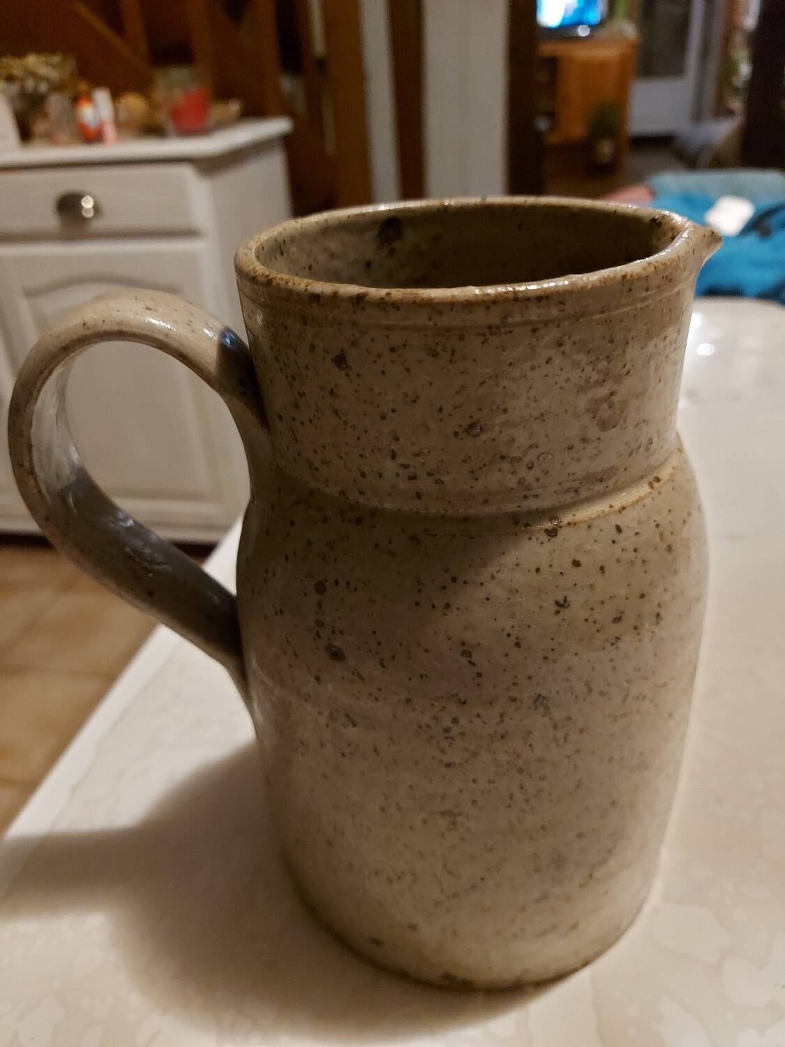 Pitcher in pyrite stoneware