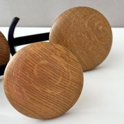 Vintage Set of 4 Wooden & Metal Coat Hooks | Wall-Mounted Hooks