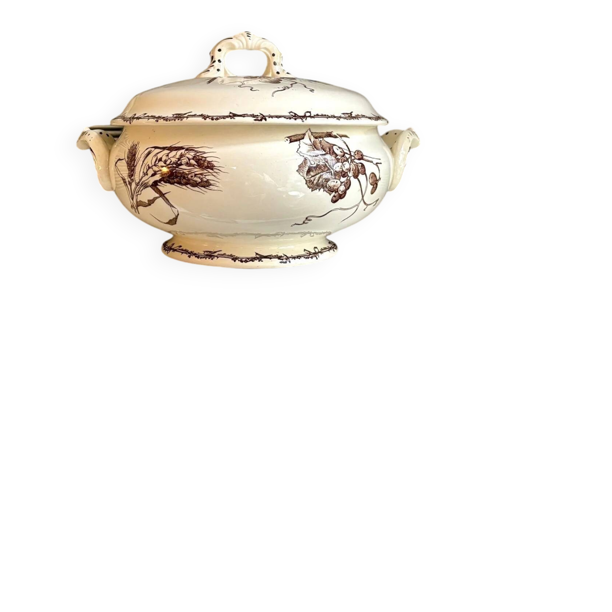 Large brown ironstone tureen HB & Cie