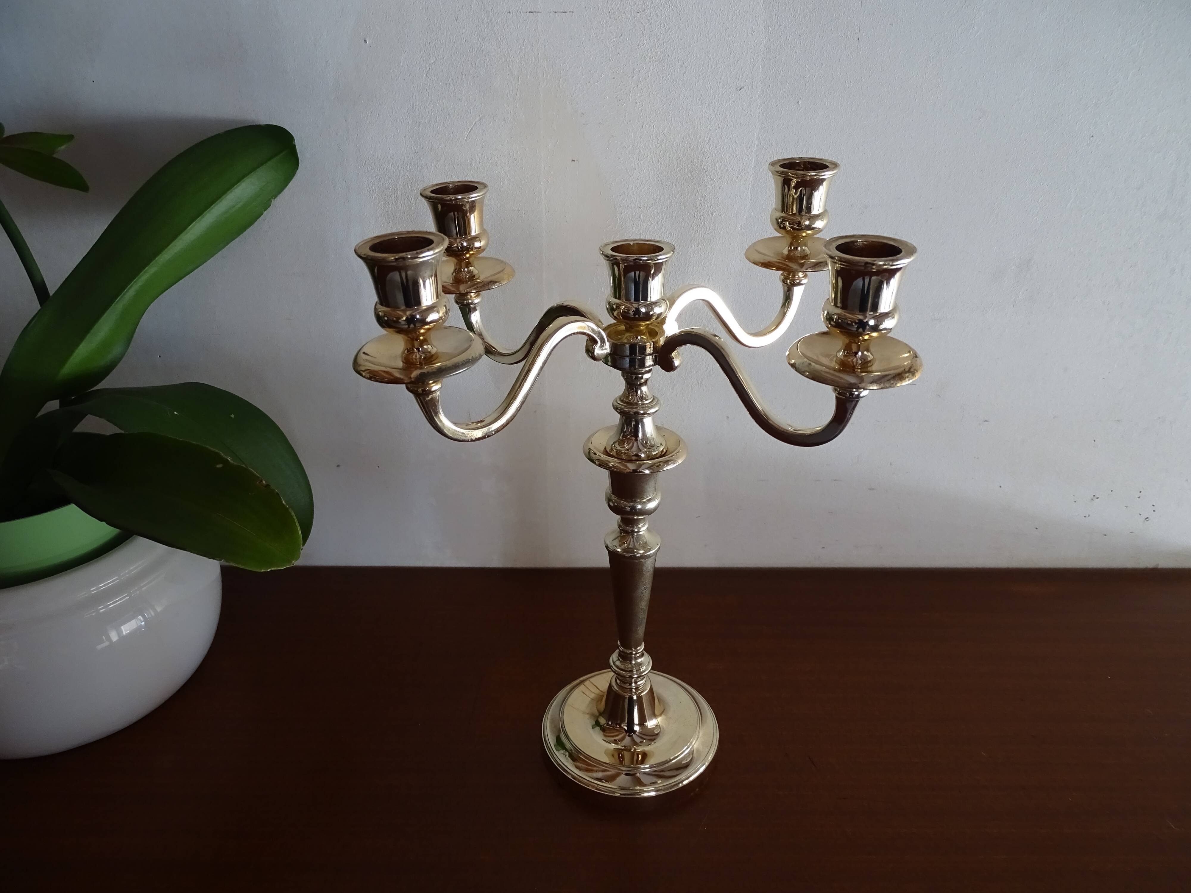Candlestick 5 burners vintage chromed metal