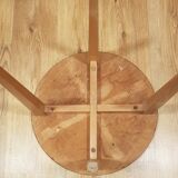 Yellow formica & wood side table
