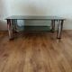 Vintage chrome and smoked glass coffee table