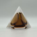 Handmade Sommerso Glass Pyramid Vase Italy, 60s