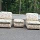 2 modular vintage bench armchairs with floral pattern – Cottage Style