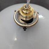 Old Art Deco portable pendant lamp with smooth opaline lampshade, diameter TBE 25.5 cm