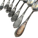 Set of twelve silver plated soup spoons