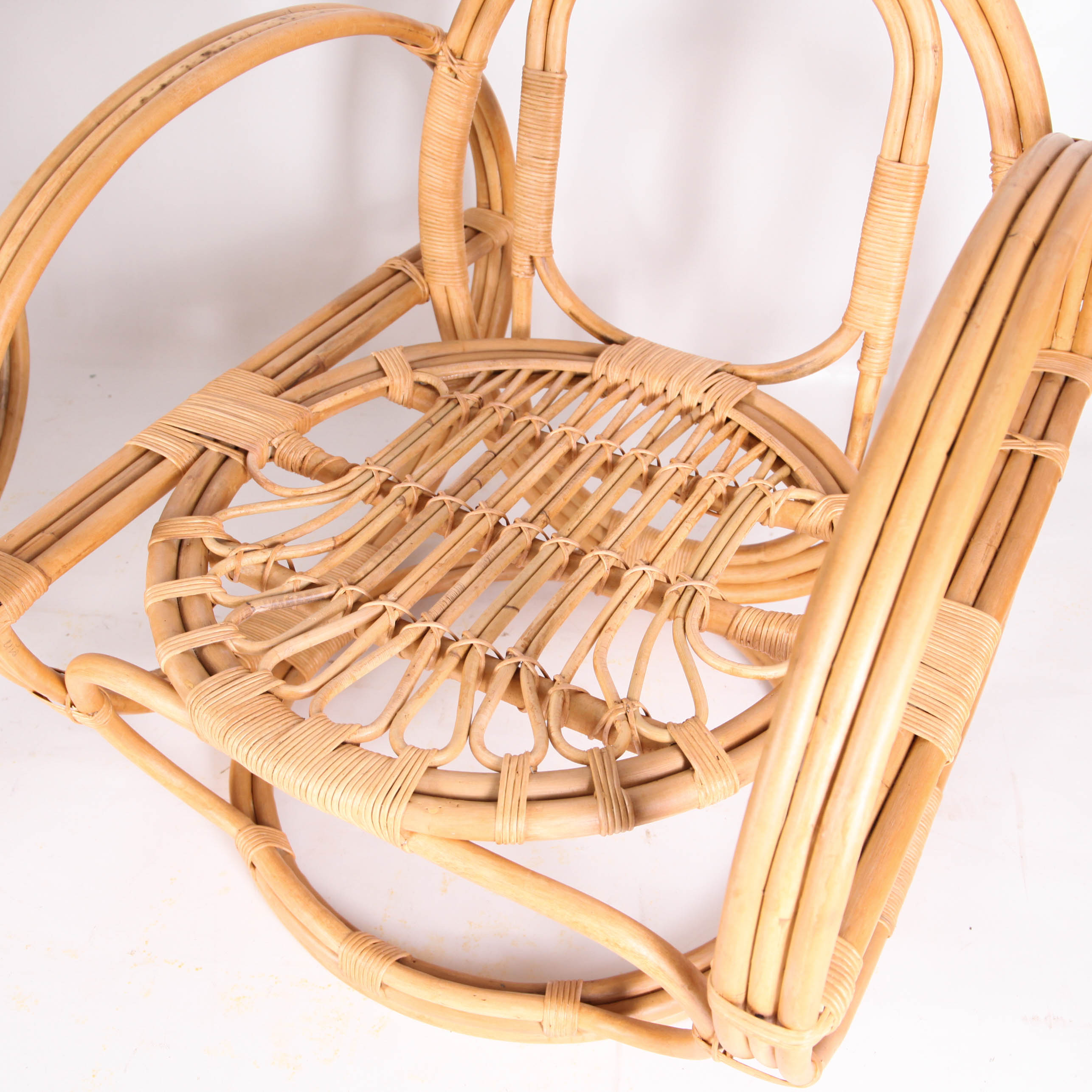 Pair of rattan armchairs