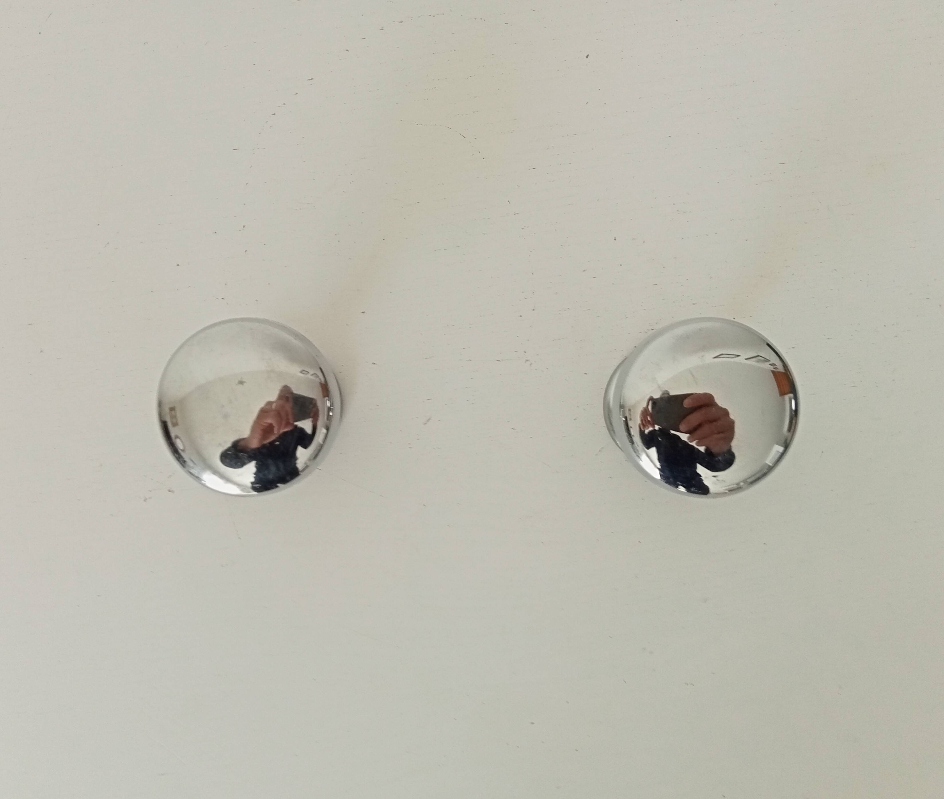 Pair of vintage chrome coat hooks from the 70s