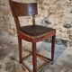 Chaise française ancienne en hêtre – Début 1900 – Dossier courbé massif