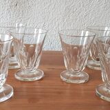 6 crystalline glass glasses