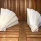 Pair art deco wall lamp angle white plaster made in italy vintage #a469
