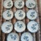 11 antique ironstone plates "Flora"
