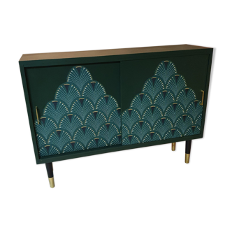 Renovated buffet with sliding door,  from the time of the polish people's republic, 1960s