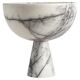 XL white/lilac marble pedestal bowl