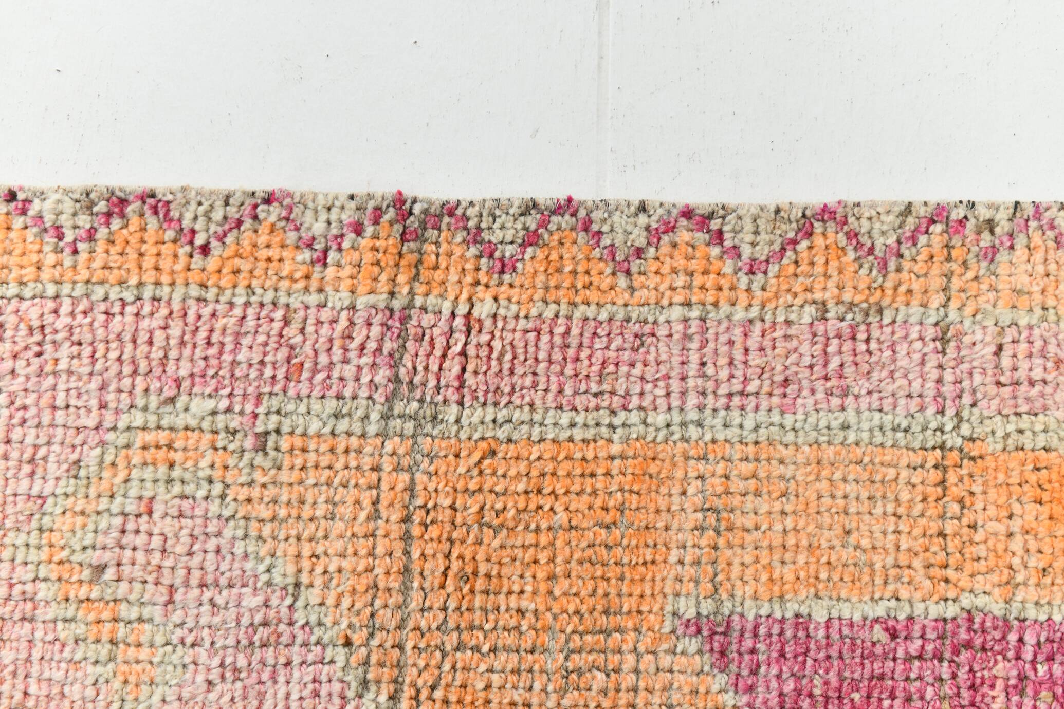 Pink & Orange Oriental Vintage Runner Rug, 101x301Cm