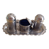 Ensemble sel poivre moutarde vintage de style huilier