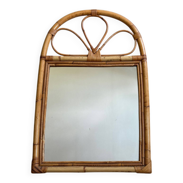 Miroir en rotin, France années 60
