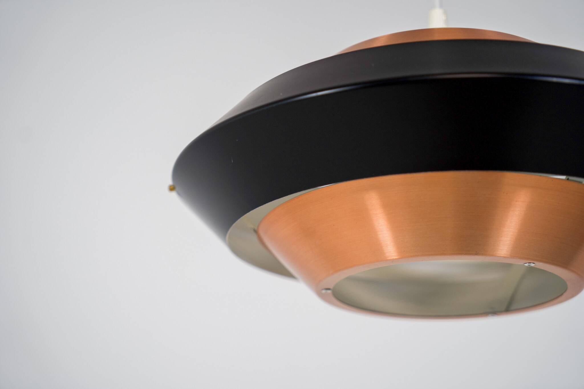Copper & black pendant light