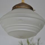 Engraved glass globe pendant lamp
