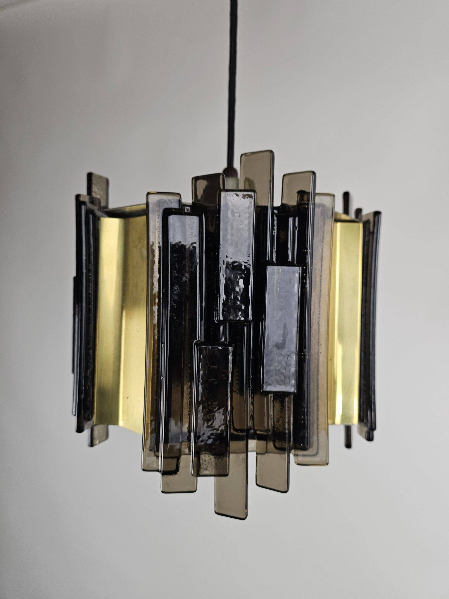 Claus Bolby pendant lamp brass and plastic