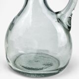 Cruche à eau ancienne en verre soufflé épais