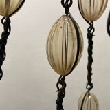 Antique Wrought Iron Murano Glass Light Pendant