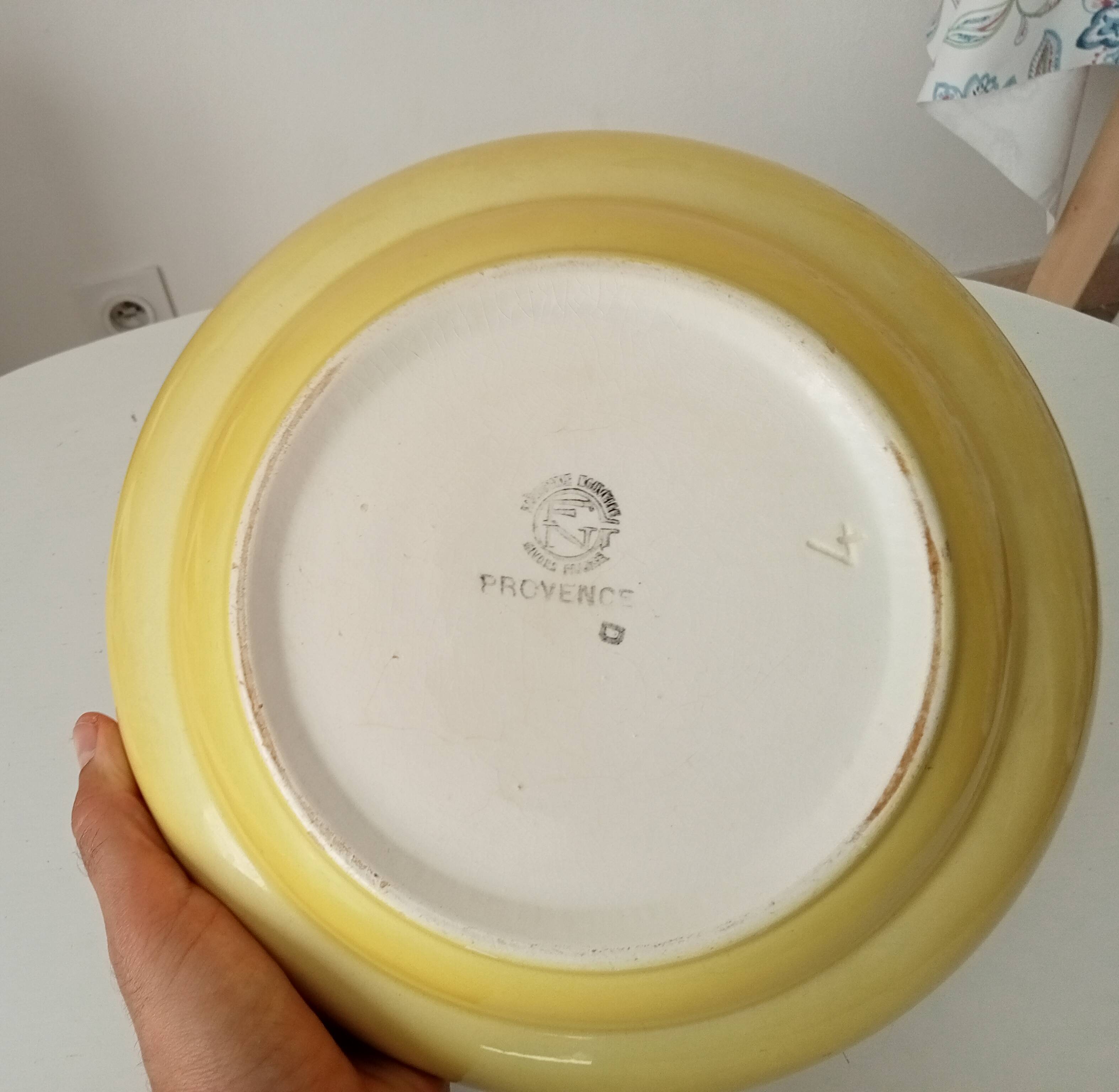 Antique ceramic salad bowl "Faiences nouvelles Givors"