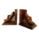 Wooden bookends with clog decoration, Breton craftsmanship, circa 1970