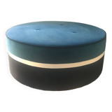Leo pouf - 100 x 43 h - blue black - velvet - maison sarah lavoine