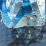 Large blue crystal vase