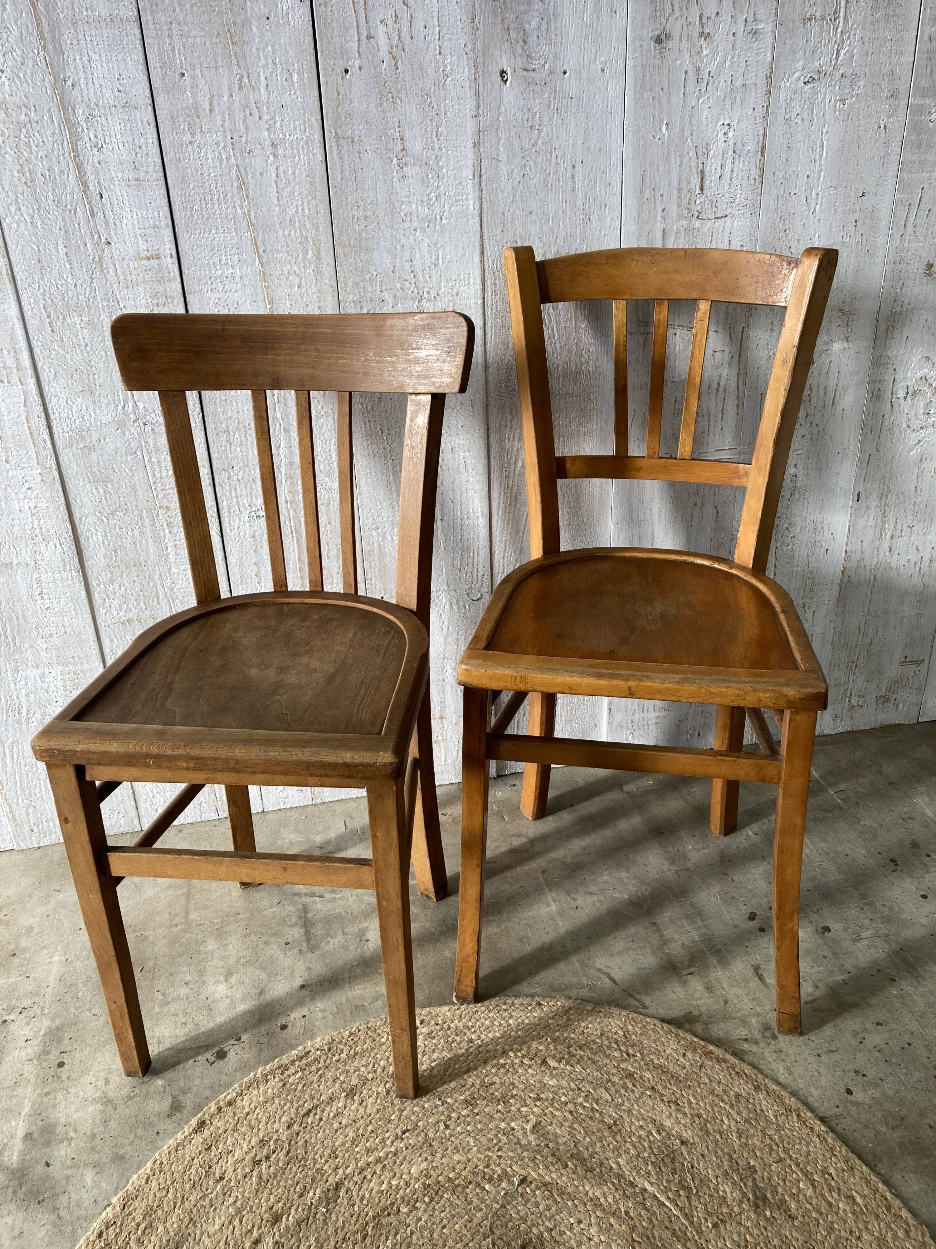 Set of 4 mismatched bistro chairs
