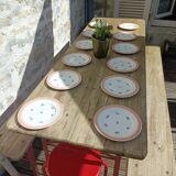 Ensemble de 12 assiettes à dessert fleuries