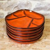 Set of 6 ceramic plates by Gérard Hofmann