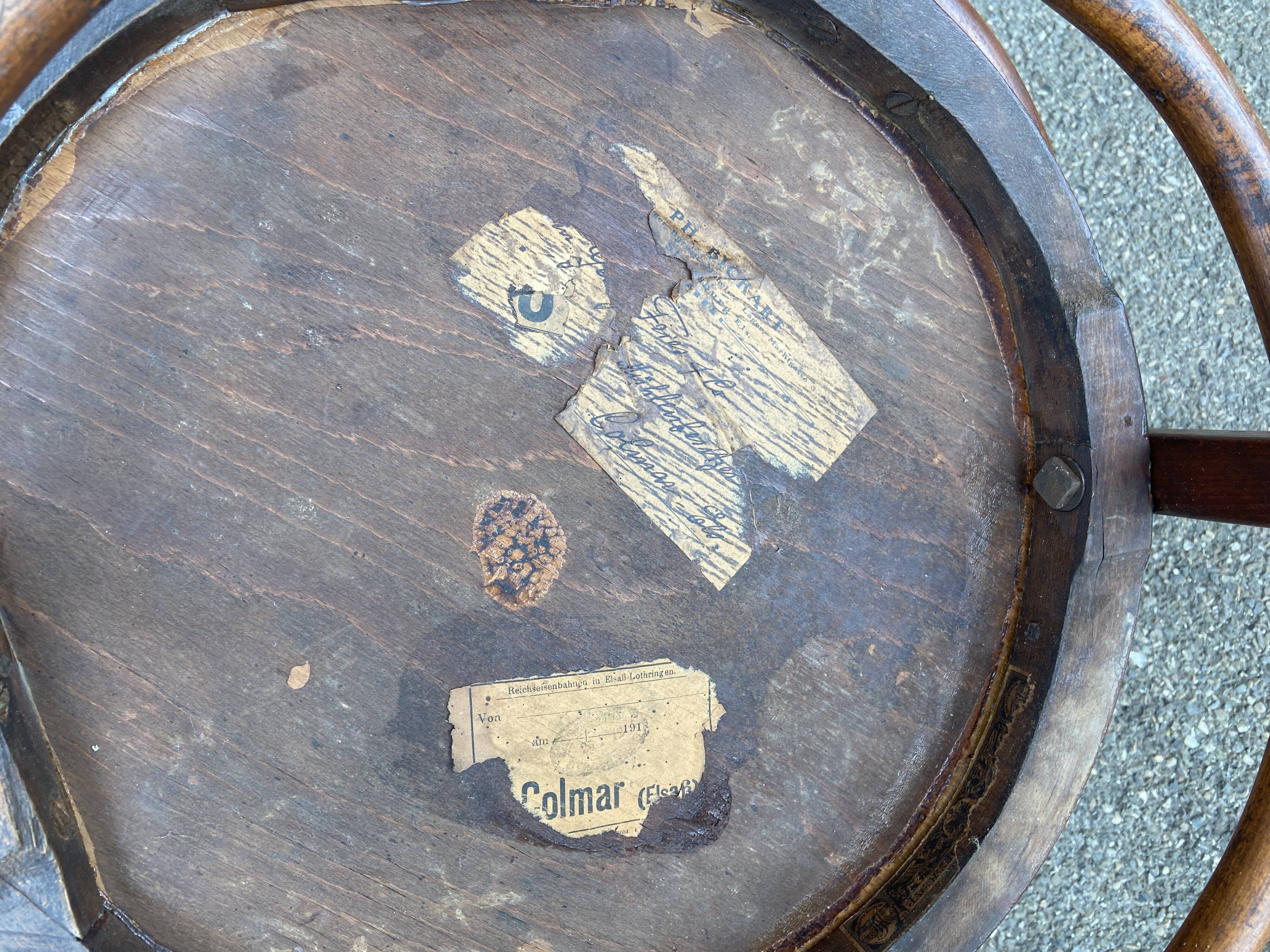 Office chair 1910 by bois courbé j & j kohn in vienna, austria