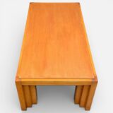 Vintage coffee table in solid elm from the 1970s.