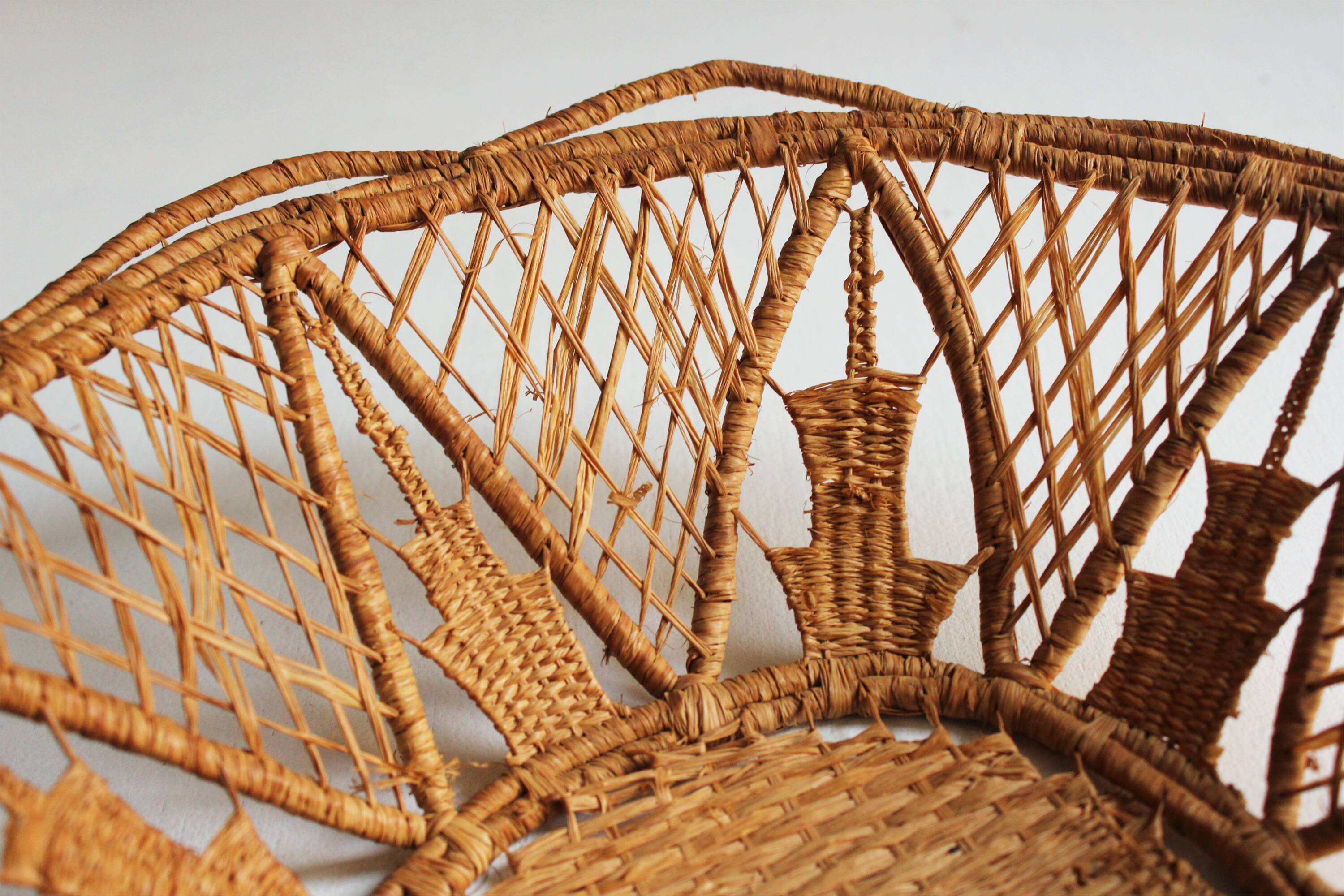 Original basket, wicker basket and vintage raffia